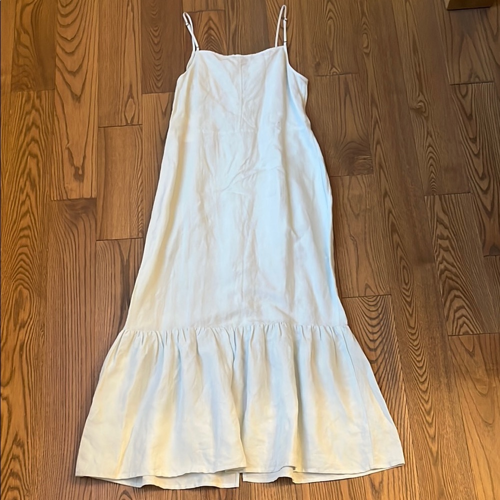 Something Navy White Ruffled Spaghetti Strap Sund… - image 5